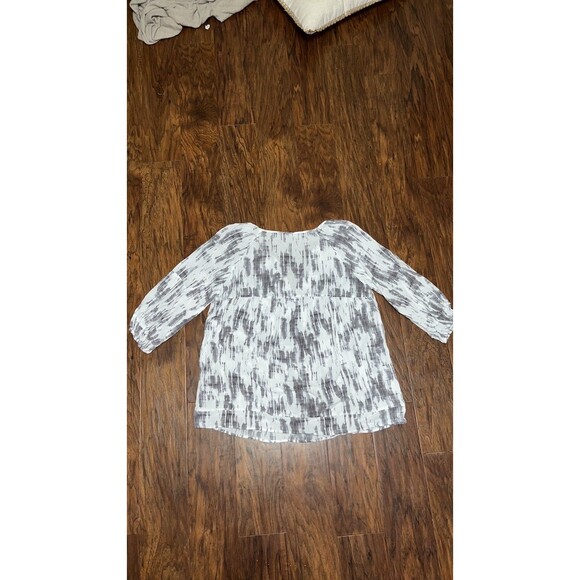 Womens Tart white and gray 1/2 sleeved peasant blouse balloon sleeve workwear - Picture 3 of 6